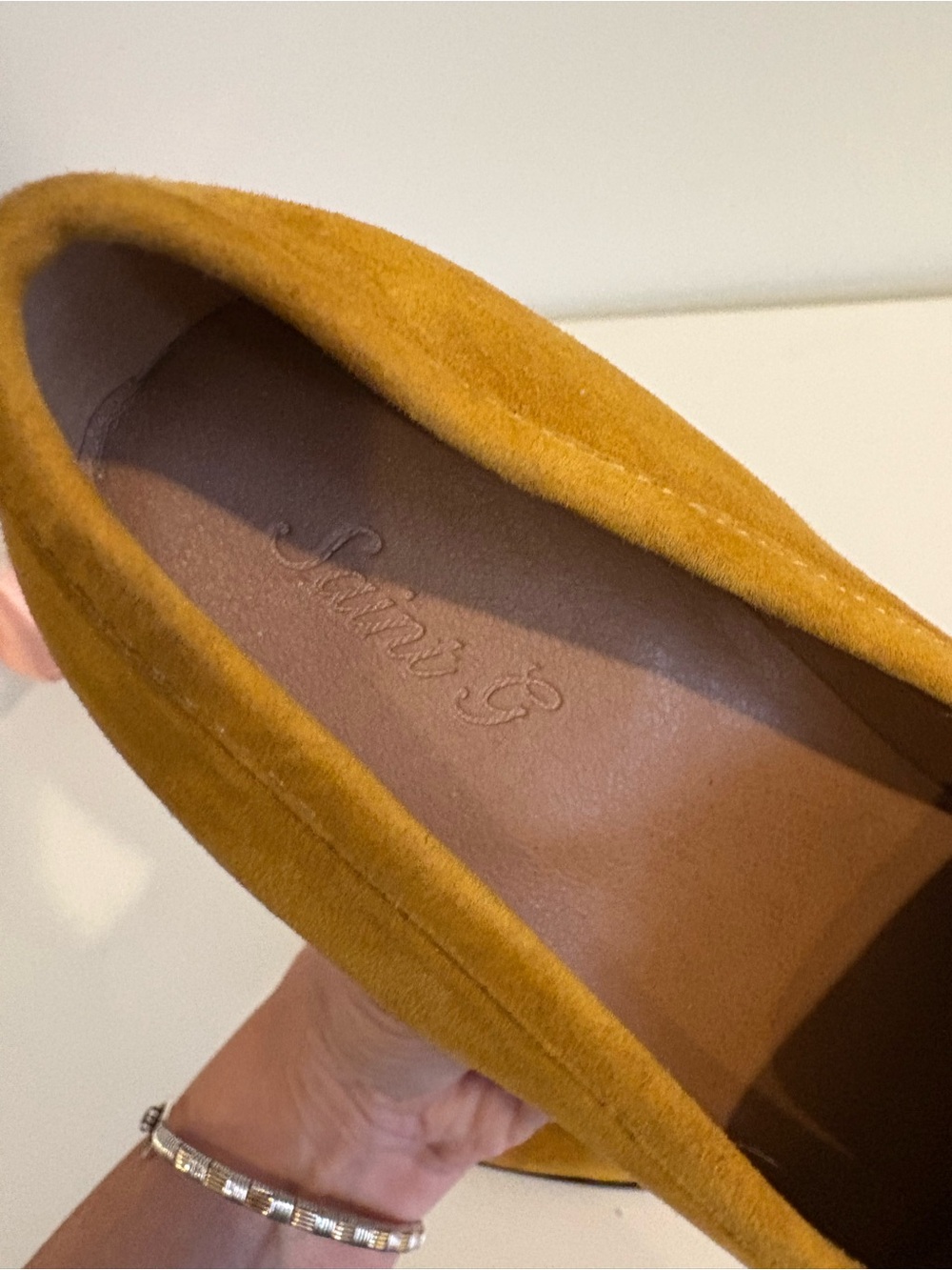 Saint G || Jacqueline Suede Loafer Pump Horsebit Suede Mustard Yellow Gold 41 - Picture 10 of 10